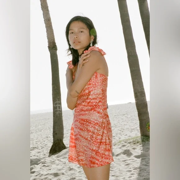 Monika the Label Alana Mini Slip Dress in Red Micro Floral - Picture 9 of 9